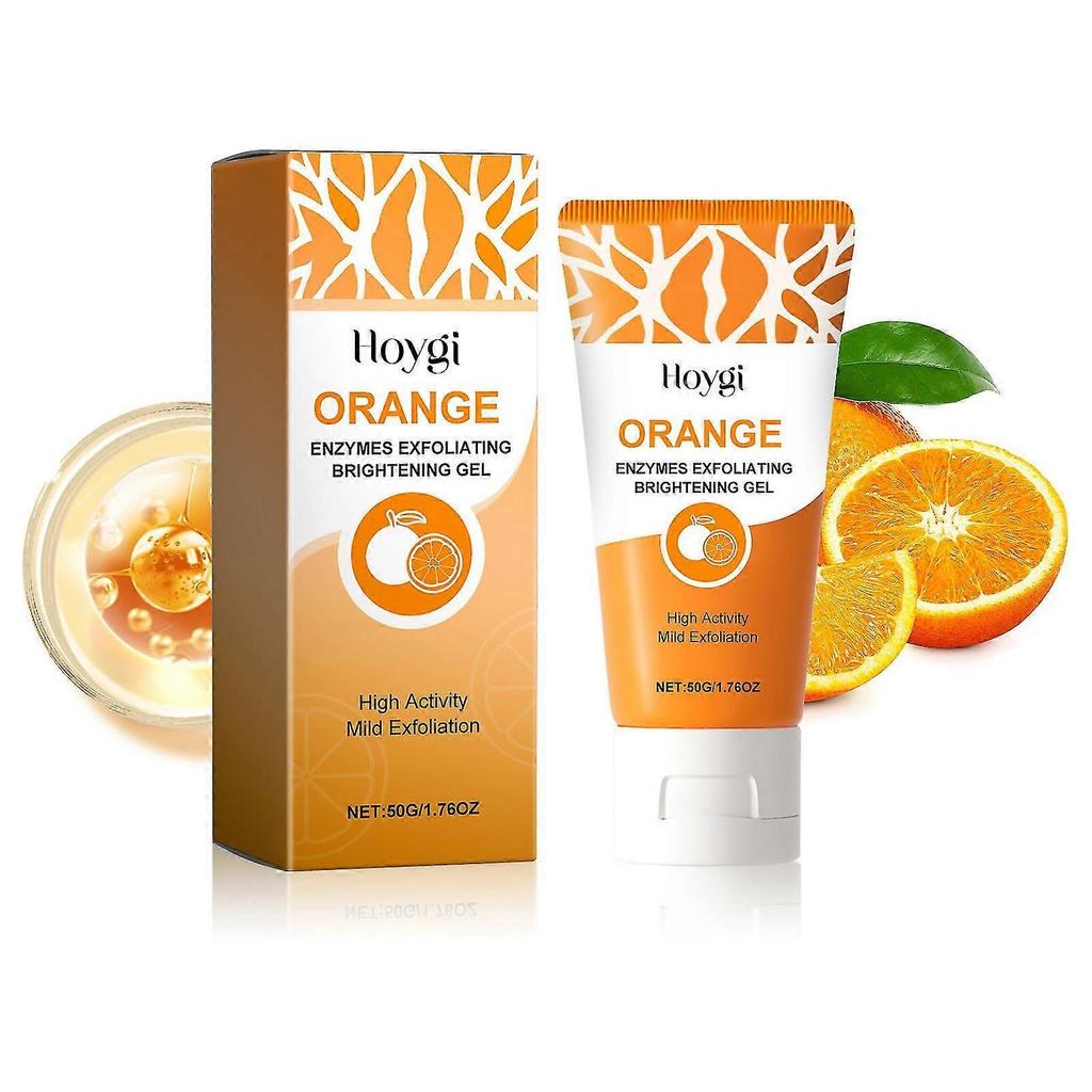 Orange Enzymes Exfoliating Brightening Gel, Remove Blackheads Deep Cleansing, Orange Exfoliating Gel Scrub Face Body Skin Natural Peeling Gel