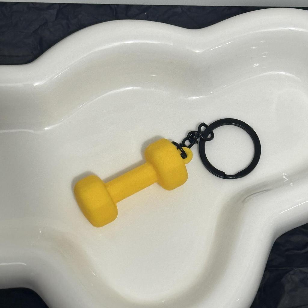 Miu Series Dumbbell Plate Keychain: Trendy Fitness Accessory & Sports Jewelry Gift