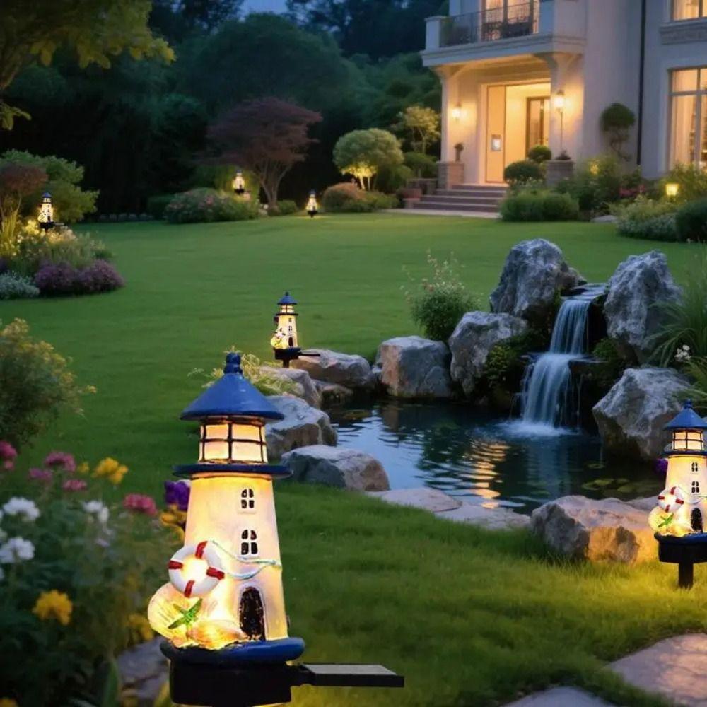 Resin Material Garden Light Waterproof Outdoor Decor Decorative Stake Light Landscape Design