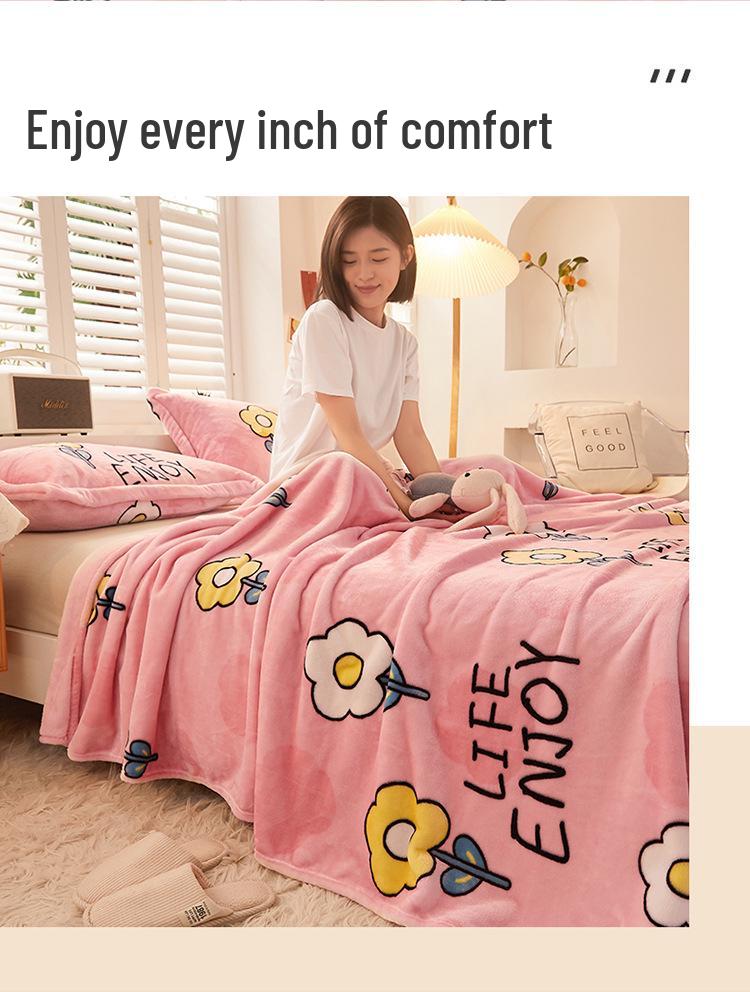 Dual-Use Flannel Throw & Bed Sheet: Thick, Warm, Winter & All-Season Blanket for Dorm or Home, Single/Double