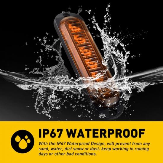 8x Amber 6-LED Marker Side Light RV Van Trailer Truck Clearance Lamp Waterproof