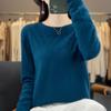 Women's Round Neck Sweater, Qinghe Cashmere, 30% Cashmere 70% Wool, Hollow Winter Knitted Pullover Autumn Sweater Cashmere Sweater