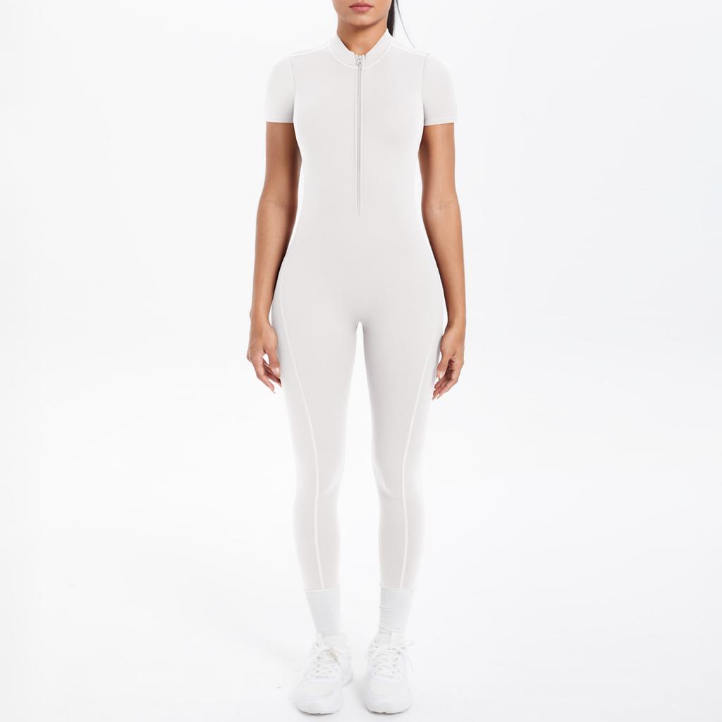 New Tight Fitting Backless Hollow Short Sleeved Pants Jumpsuit, Sports Running Fitness Jumpsuit, Yoga Suit