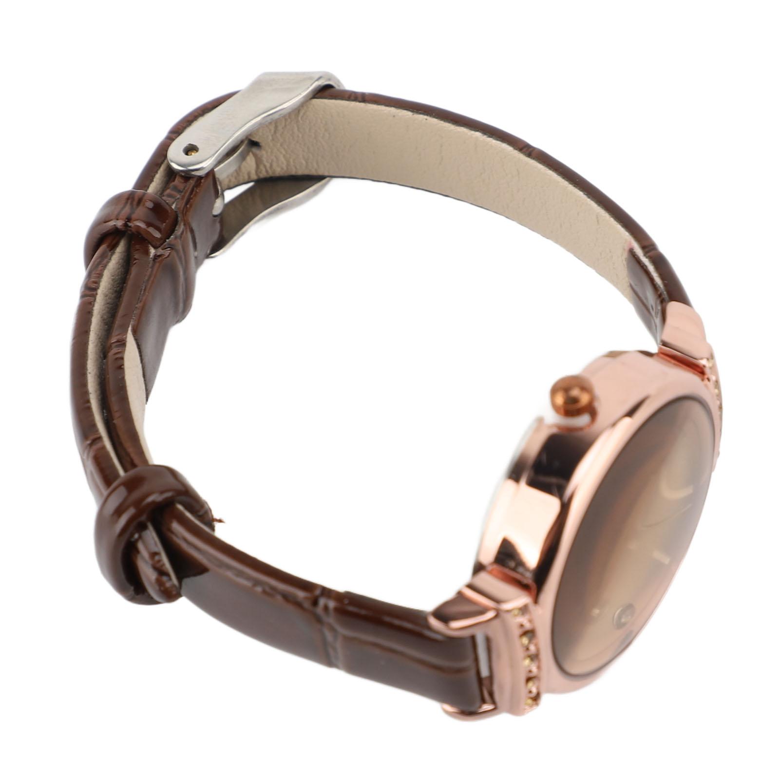 

Women Ladies Simple PU Leather Analog Quartz Wrist Watch Gold Casual Watch