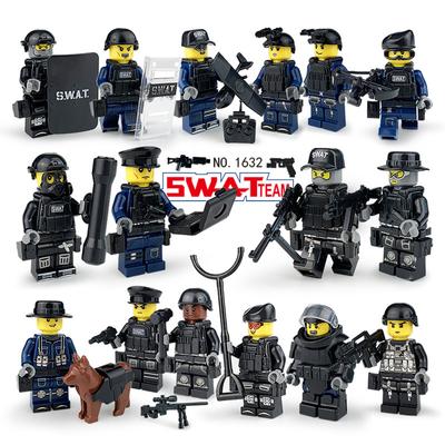 1632 Karo policijos skraidantis tigras Specialioji policija 16 minifigūrėlių, vaikų surinkimo blokelių žaislai