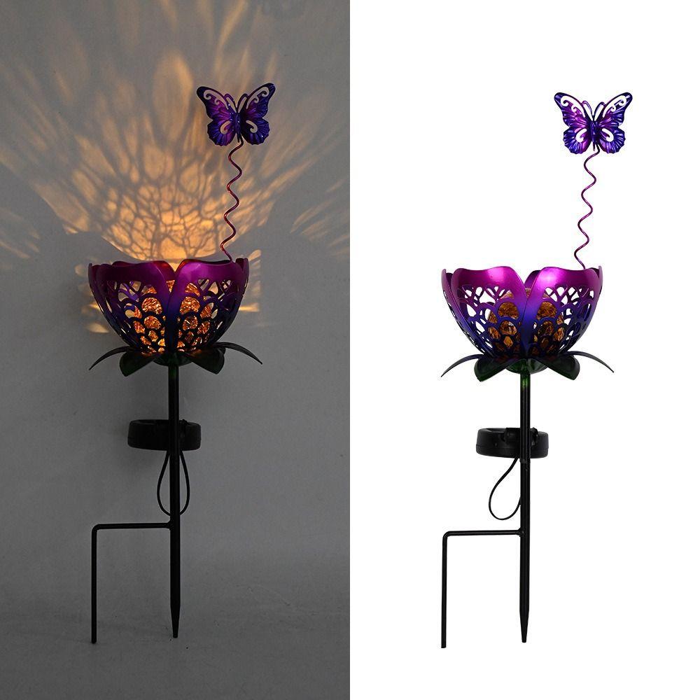 Hollow Out Design Outdoor Lighting Fixture Lotus Shaped Street Lamp Lawn Landscape