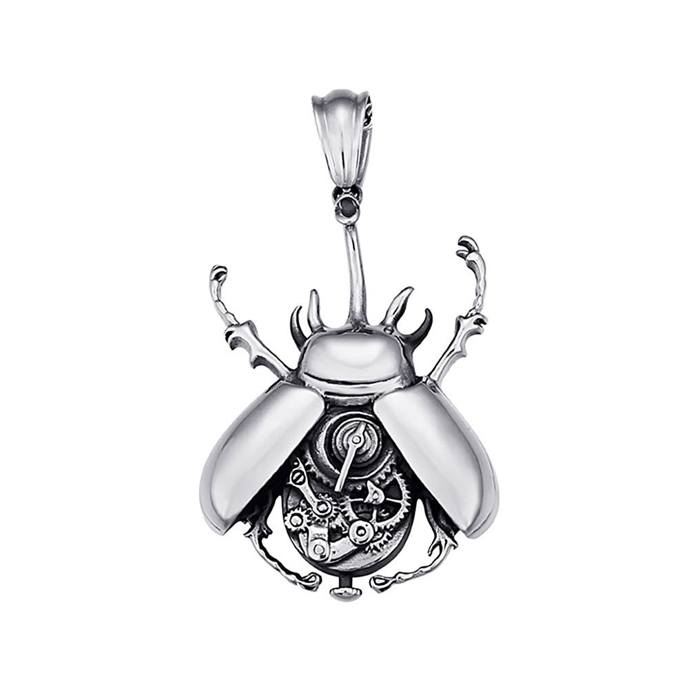 Vintage Steampunk Mechanical Gear Beetle Pendant For Men 316L Stainless Steel  Biker Heavy Metal Jewelry Gifts