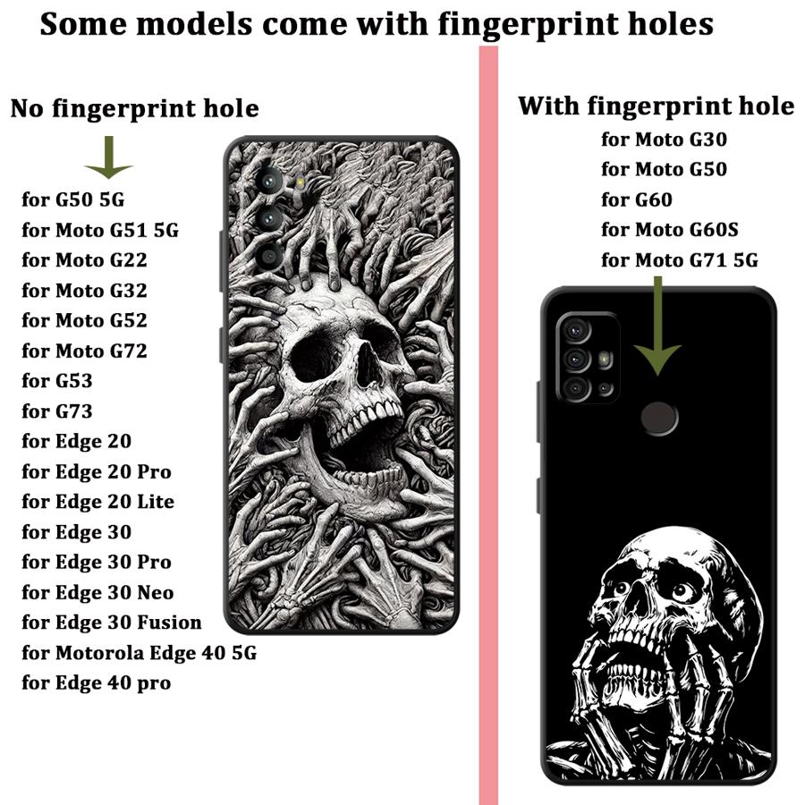Case for Motorola Moto G51 G73 G22 Edge40 G71 G50 G32 G60s Edge 20 Pro 30 Lite G52 G53 G30 Phone Cover Skeleton