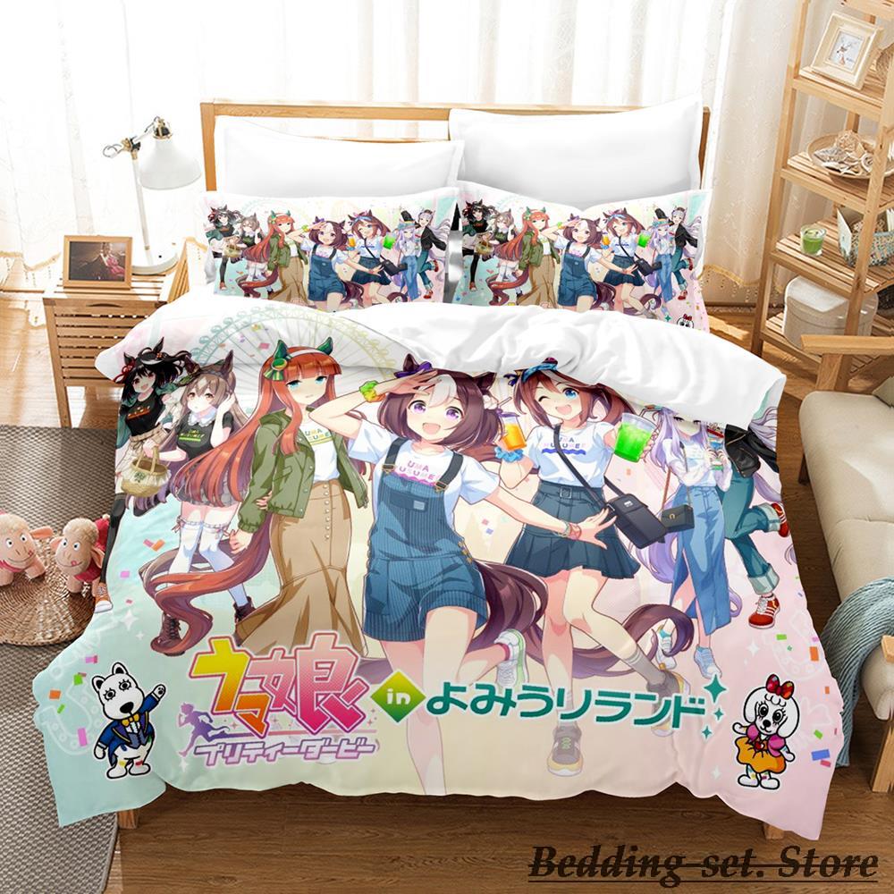 Pretty Derby Bedding Set Single Twin Full Queen King Size Bed Set Adult Kid Bedroom Duvetcover Sets Anime Parure De Lit Bed