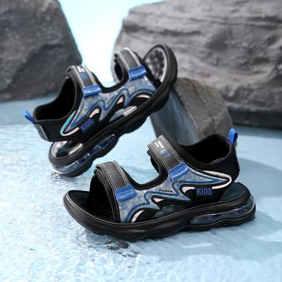 Boys Sandals Non-slip Soft-soled Children's Beach Shoes Medium and Large Children's Students Velcro Air Cushion Sandals