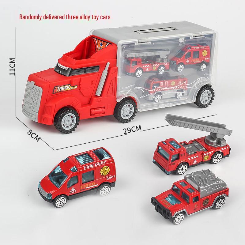 Dinosaur Truck Toy Storage & Transport Set with Alloy Car for Kids