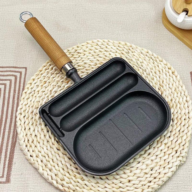 Multi-functional Cast Iron Sausage & Meat Grill Pan
