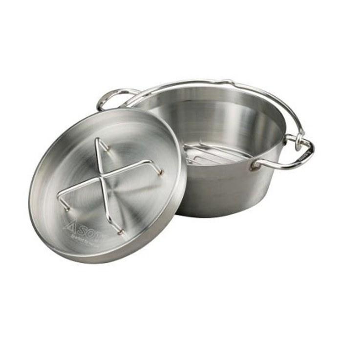 SOTO Stainless Dutch Oven (8 inch) ST-908 + Storage Case ST-908CS Silver, 8.1 x 3.5 inch