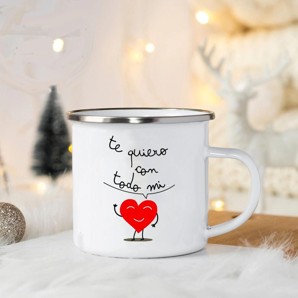 Du bist meine Lieblingsperson Druck Valentinstag Kaffeetasse Valentinstag Emailletassen Party Wein Saft Getränkebecher Valentinstagsgeschenk