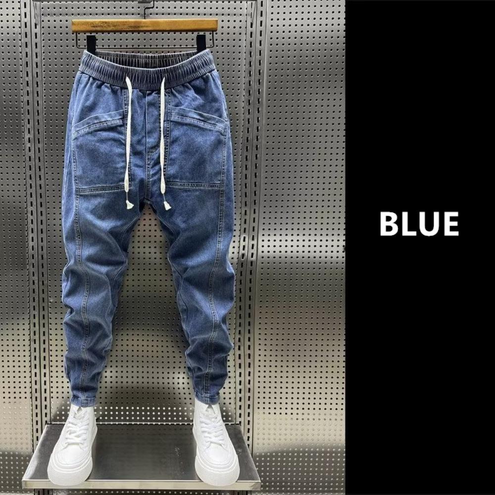 

Fashion 2026 New Spring Autumn Loose Men s Drawstring Big Boy Jeans Denim Jeans Casual Elastic Waist Yk2 Streetwear Pants M
