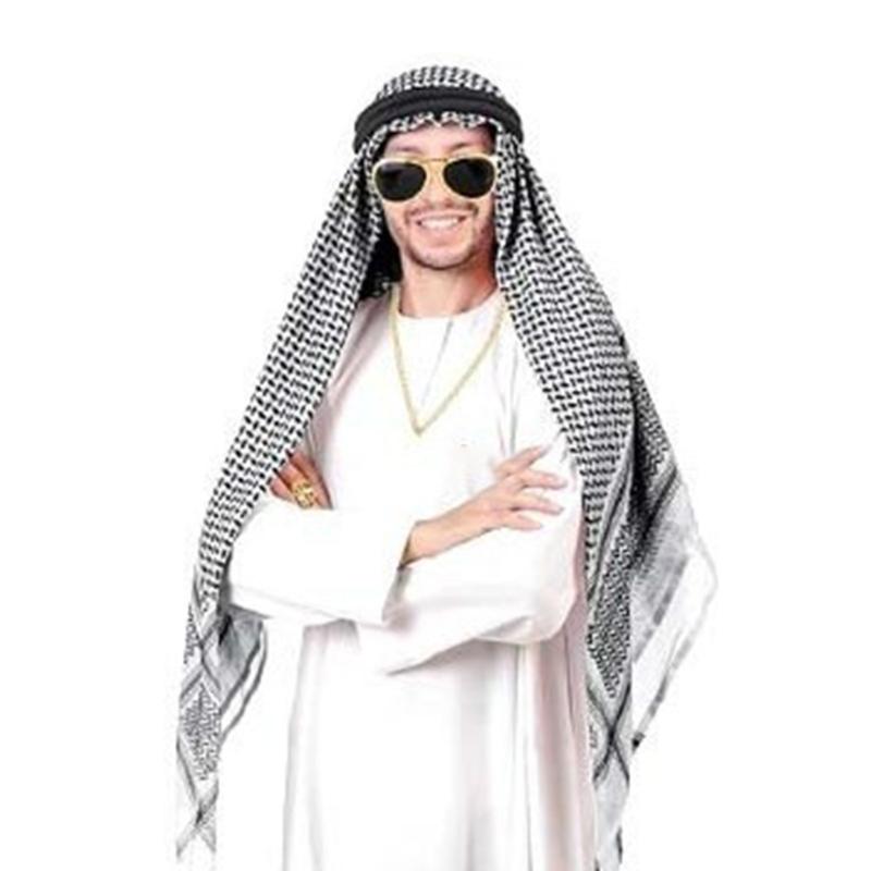 Arabische Kostuums Accessoires Midden-Oosten Woestijn Shemagh Touw Nekketting Dollar Ringen Zonnebril voor Halloween Cosplay