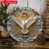 2D Flat 1pc 20*20m Christ The Spirit Dove Wall Art Wood Relief, Welcome Door Rustic Wooden Sign Peace Doves Front Door Sign Farmhouse Wall Sign