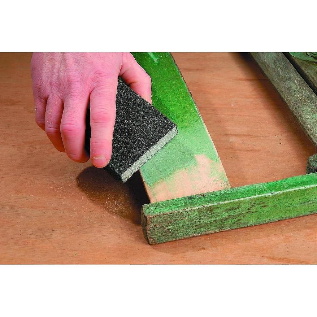 Set of 3 Abrasive Sponges with Fine, Medium & Coarse Grain for Wood and Metal - Abrasive Paper Usable Dry and Wet