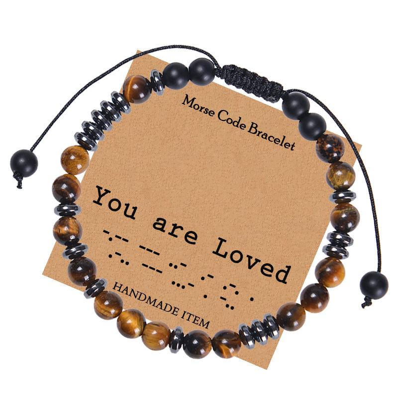 

JYL TS Bracelet Couple Heart Magnet Draws Souls Closer & Deepens Love You are Loved-Morse Code 1 оленёнок