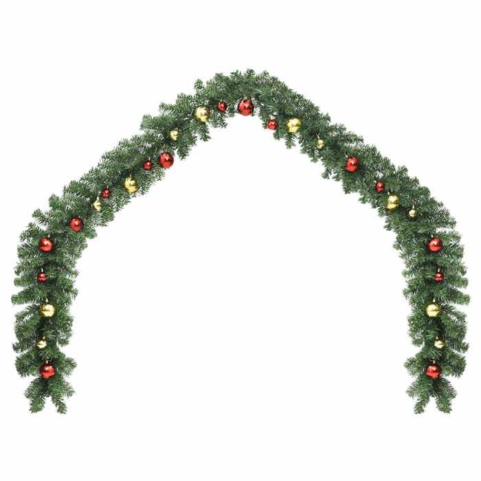 VidaXL Guirlande de Noël décorée avec boules et lumières LED 10 m 246407