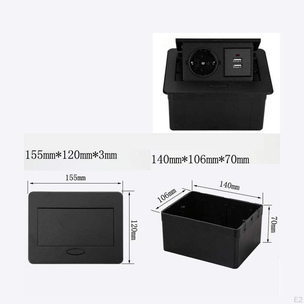 Zapuštěné elektrické adaptéry Stolová zásuvková základna pro odkládací stolek Kancelář Odolná Stříbrná