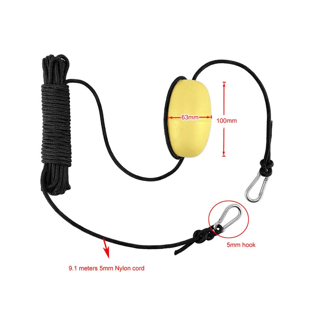 18 Zoll Kajak Kanu Schwimmer PVC Seeanker Treibanker Treibanker Drifting Bremse Rudern mit 30 Fuß Bergungs-Schlepp-Wurfleine