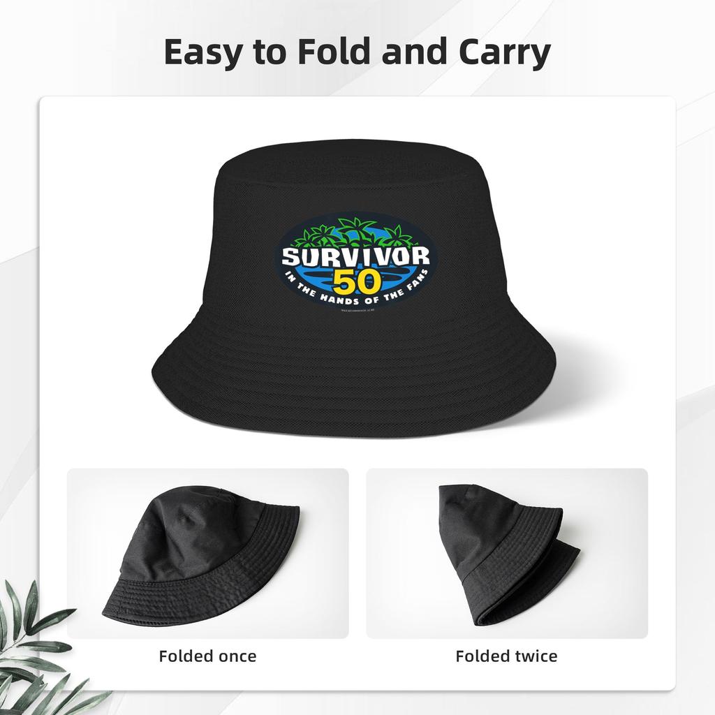 Survivor Season 50 Logo Officially Licensed Bucket Hat Spring Fisherman Hats For Women Breathable Beach Travel Caps Sun Hats