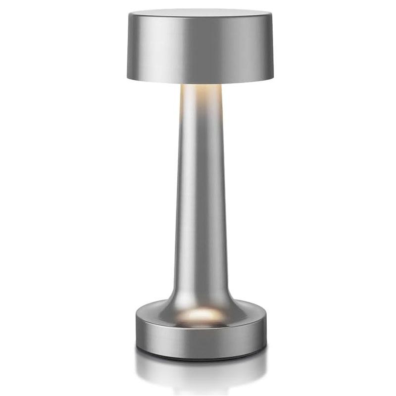 

LED dumbbell desk lamp USB charging modern minimalist creative atmosphere night light bar metal tapping lamp-Silver срібний