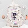 Anime Backpack Large Capacity School Bag With Pendant For Students Daily Use