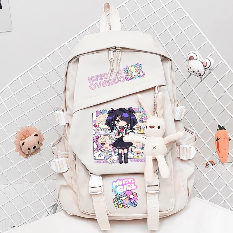 Anime Backpack Large Capacity School Bag With Pendant For Students Daily Use