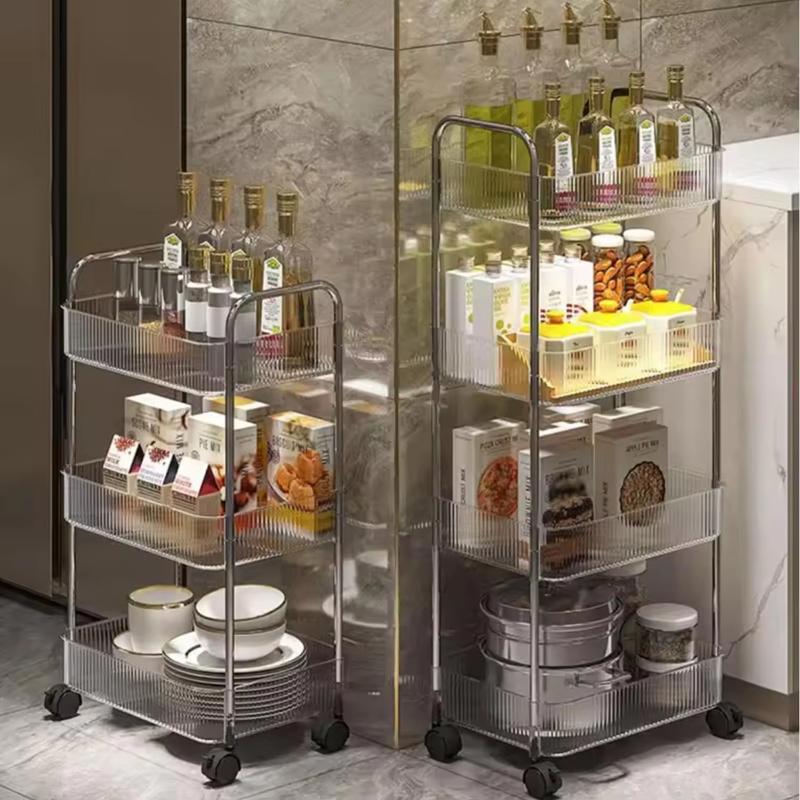 Wheeled 3-Tier Trolley Multi-Tier Storage Shelf for Organized Spa and Salon Settings