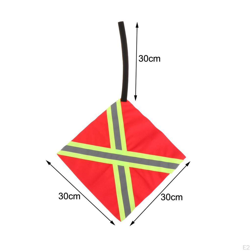 Kayak Safe Travel Flag Trailer Flag, Portable with Webbing Warning Reflective Strip