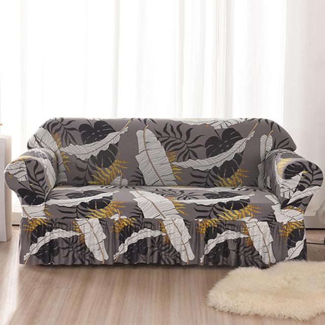 Universal Sofa Slipcover With Skirt Fitted Couch Cover Washable High Elastic Fabric With Skirt Sofa Cover For Dogs