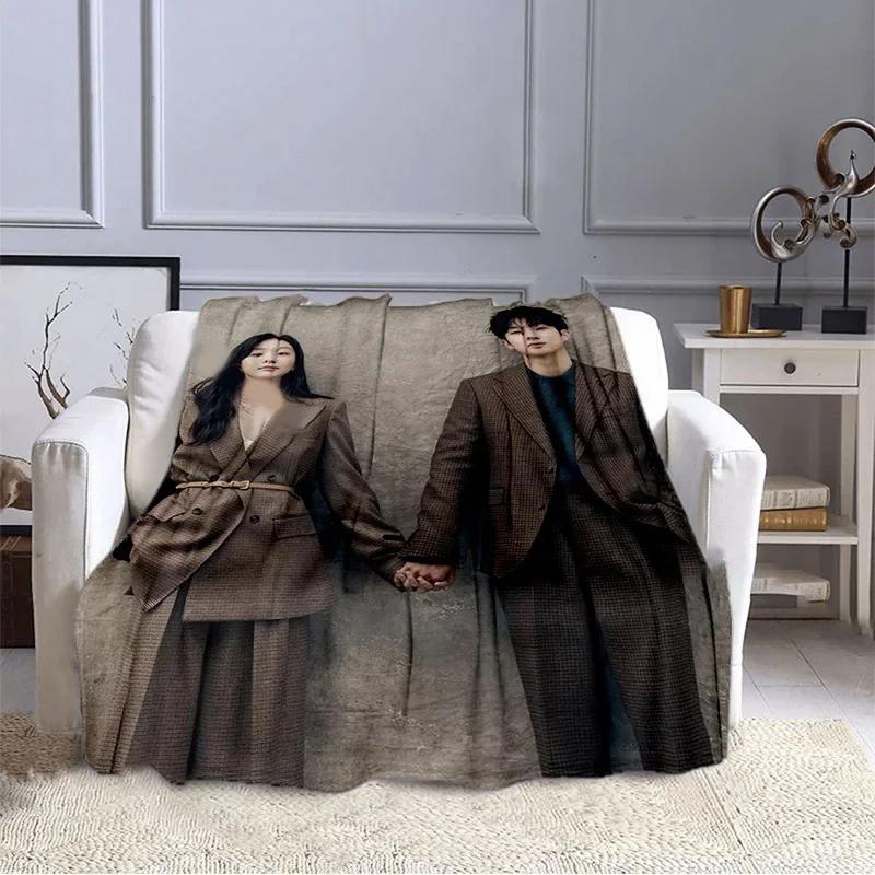 Korean Drama Our Beloved Summer Series Printed Blankets Choi Woo-shik Kim Da Mi Print Flannel Blanket Tv Show Quilt Fans Gift
