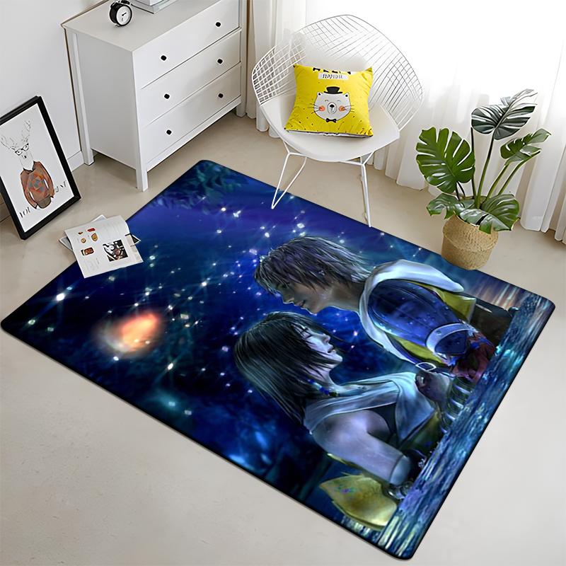 Final Fantasy Carpet Art Printed Living Room Bedroom Children's Rugs Soft Kitchen Area Rug Non-slip Flannel Carpet Floor Mat
