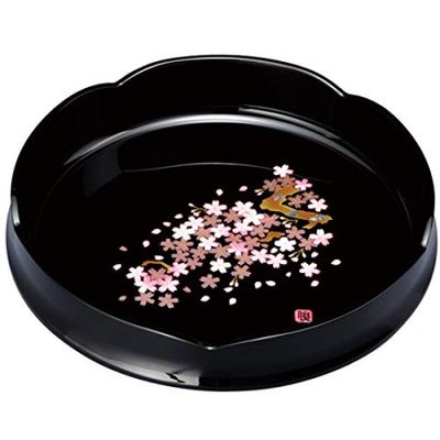 Nakanishi Kogei PC Confectionery Miyabi Made In 2452068 Bowl, Black, Sakura, 24cm, Japan,