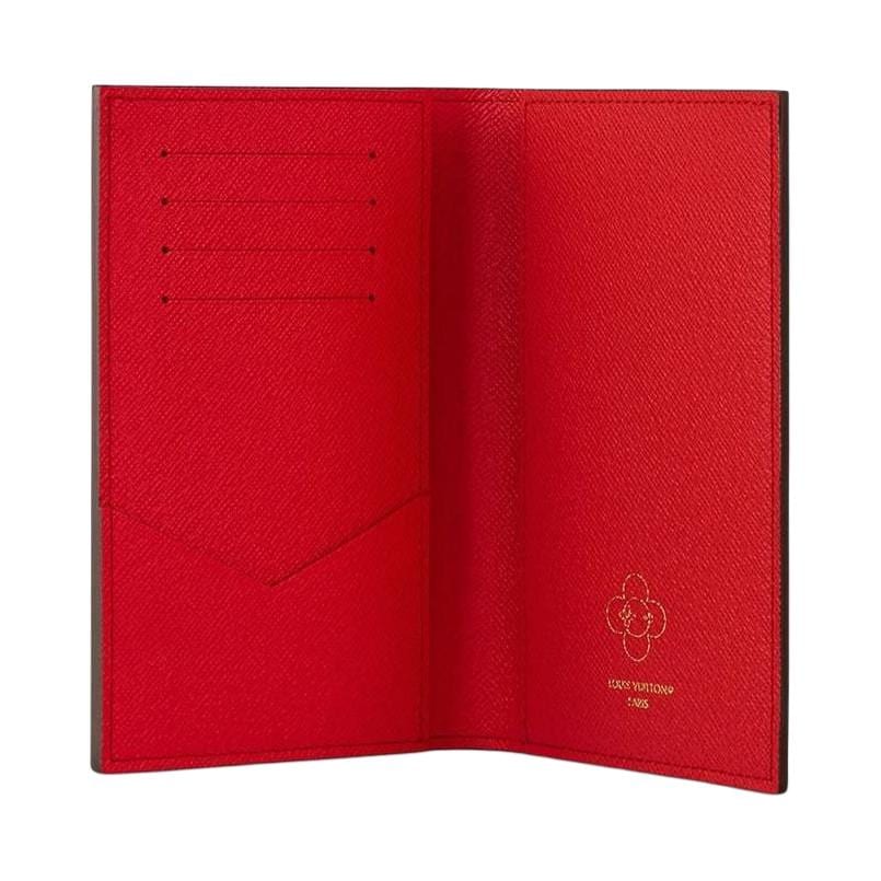 LOUIS VUITTON Leather Trim Wallet, Passport Holder Women's Brown M12219