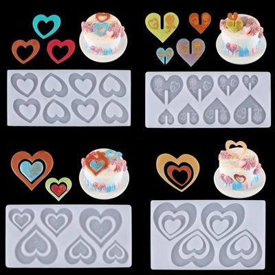 Molde de Silicona para Chocolate con Forma de Corazón Galleta Adornos para Tarta de Boda Herramientas Molde de Silicona con Forma de Corazón Resina Dulces Blandos Chocolate Gelatina Gominola Hielo