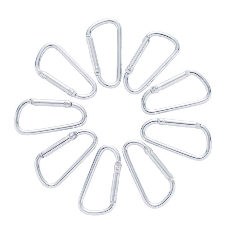 Aluminum Alloy D-Shaped Climbing Carabiner with Safety Spring Hook for Outdoor Use