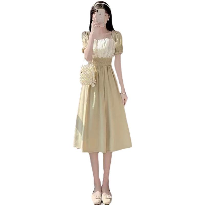 Elegant Gentle Style Chiffon Dress Women High Waist Temperament Ruffled Midi Dress Plus Size Sweet Casual Party Dresses