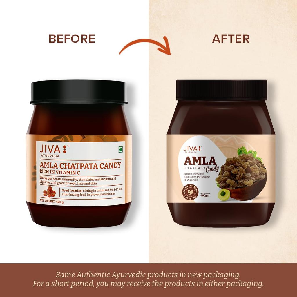 Jiva Amla Chatpata Candy 400 g X Pack Of 2 Tasty Digestive Snack With Vitamin C And Fibre Support
