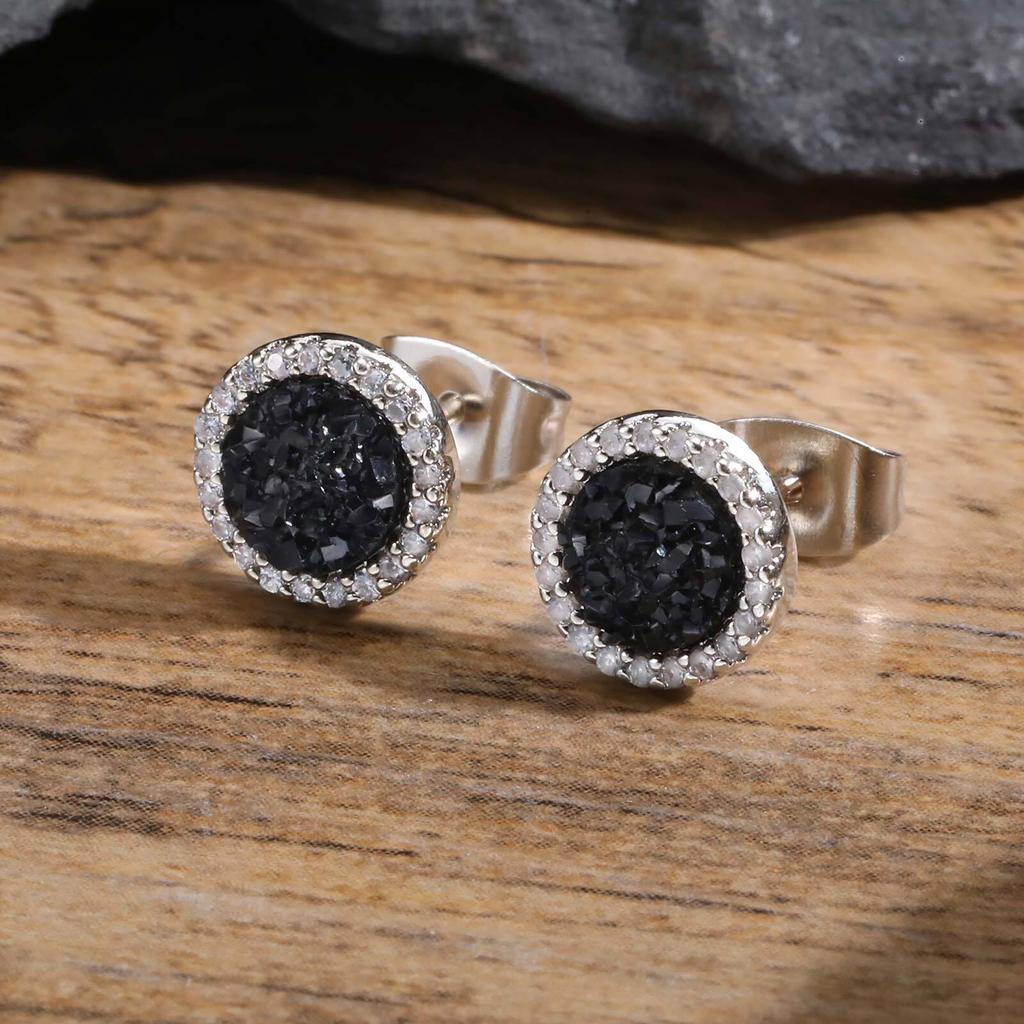 Shattered Zircon Stud Earrings for Men Boys,Anti Allergy Round Small Round Earrings,Minimalist Jewelry Gifts