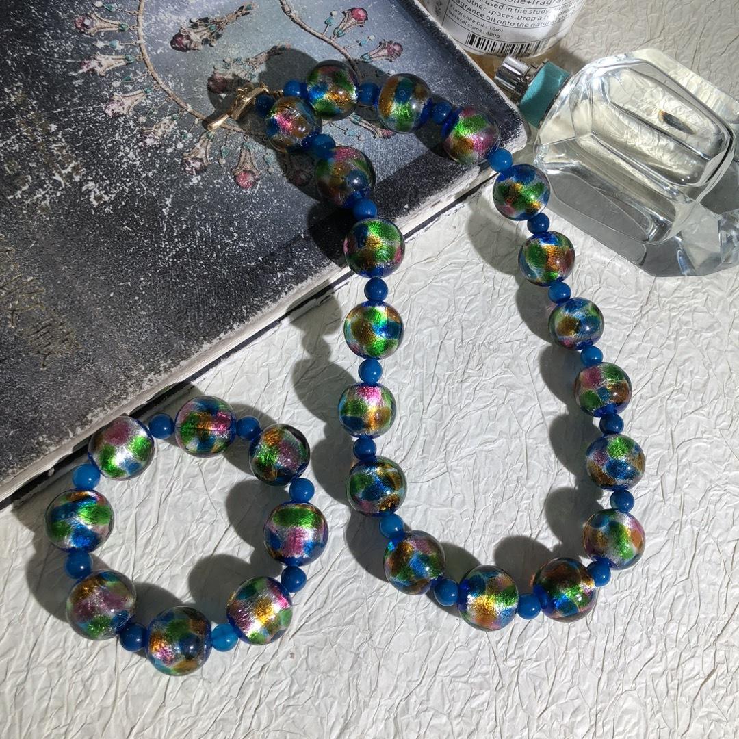 Средневековый Муранский Мермейд Ji Глазурованный Бусинный Изысканный Модный Набор Ожерелье Браслет Bracelet