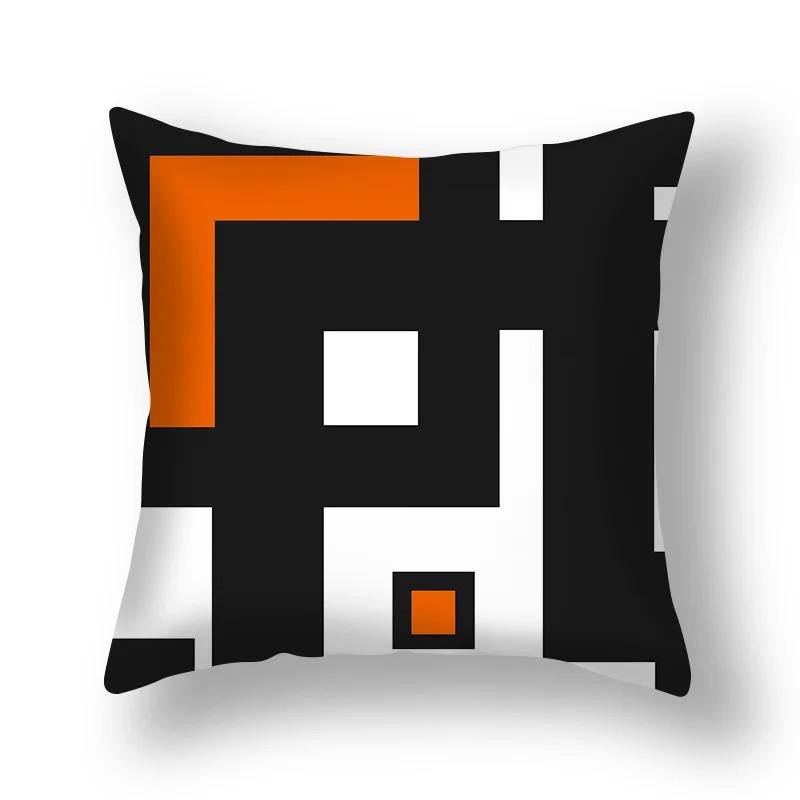 Geometric Red and Black Wave Decorative Pillowcase Car Ornaments Office Living Room Sofa Home Pillowcase