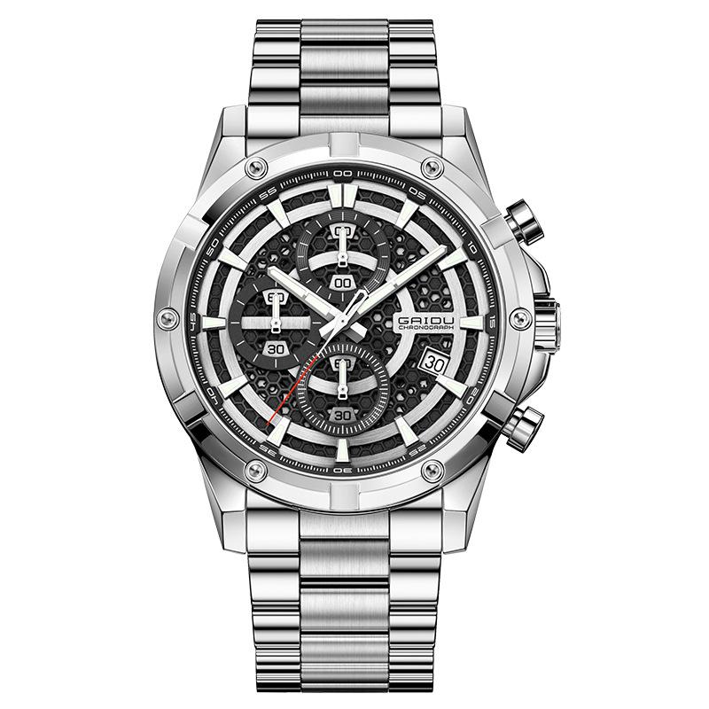 

UTHAI CQ428 Trendy and fashionable Men watch waterproof punk calendar night light quartz watch cool clock giftwatches for man