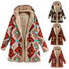 Women Coat Ethnic Style Single Breasted Autumn Winter Warm Hooded Jacket