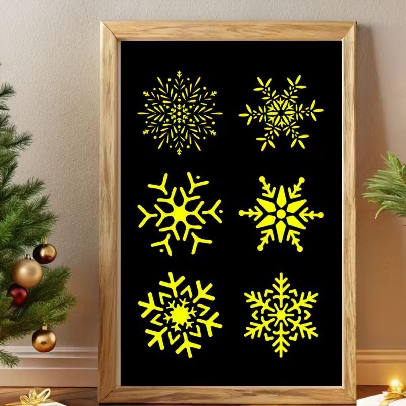 12/16Pcs Christmas Series Painting Stencils Reusable Washable For Watercolor Stone Graffiti And More
