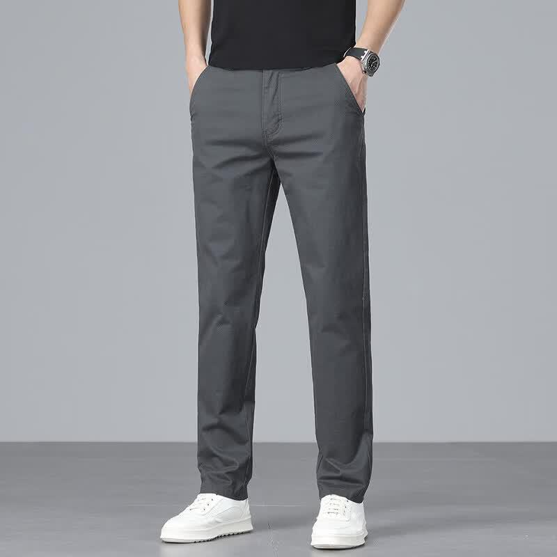 PLAYBOY Men's Business Casual Straight-Fit Elastic Pants