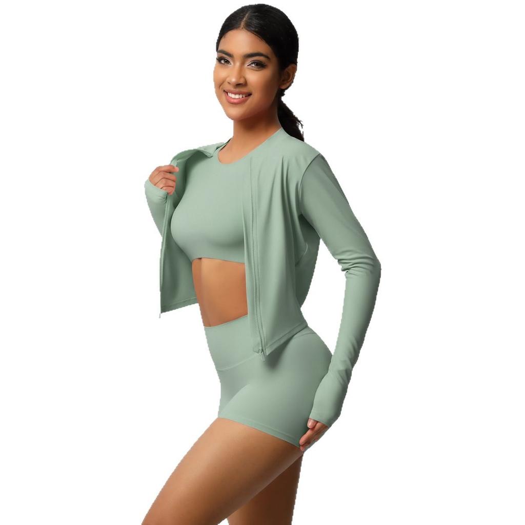 Tight Naked Feeling Brushed Yoga Suit, Quick Drying Breathable Sports Set, Outdoor Leisure Running Fitness Three Piece Set For Women