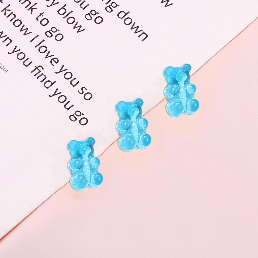 Candy Color Resin Bear DIY Jewelry Accessories: Bracelet, Earring, Keychain Pendants